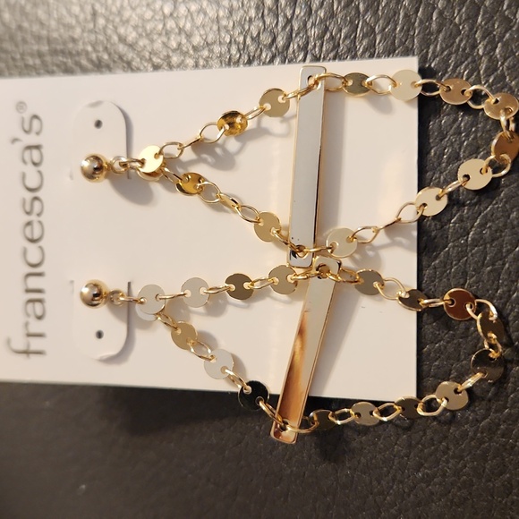 Gold button earrings - Picture 2 of 3